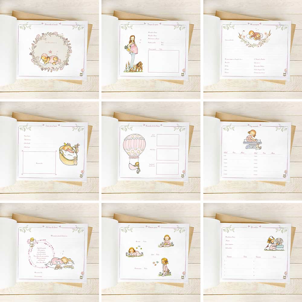 Libro del bebé niña, hojas interiores